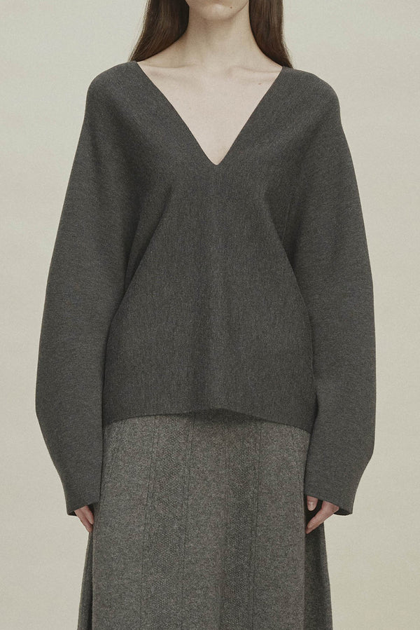 SWAYING 24 Autumn and Winter One-piece wool cardigan SW-SW24AW1T35-HH Black and gray SW-SW24AW1T32
